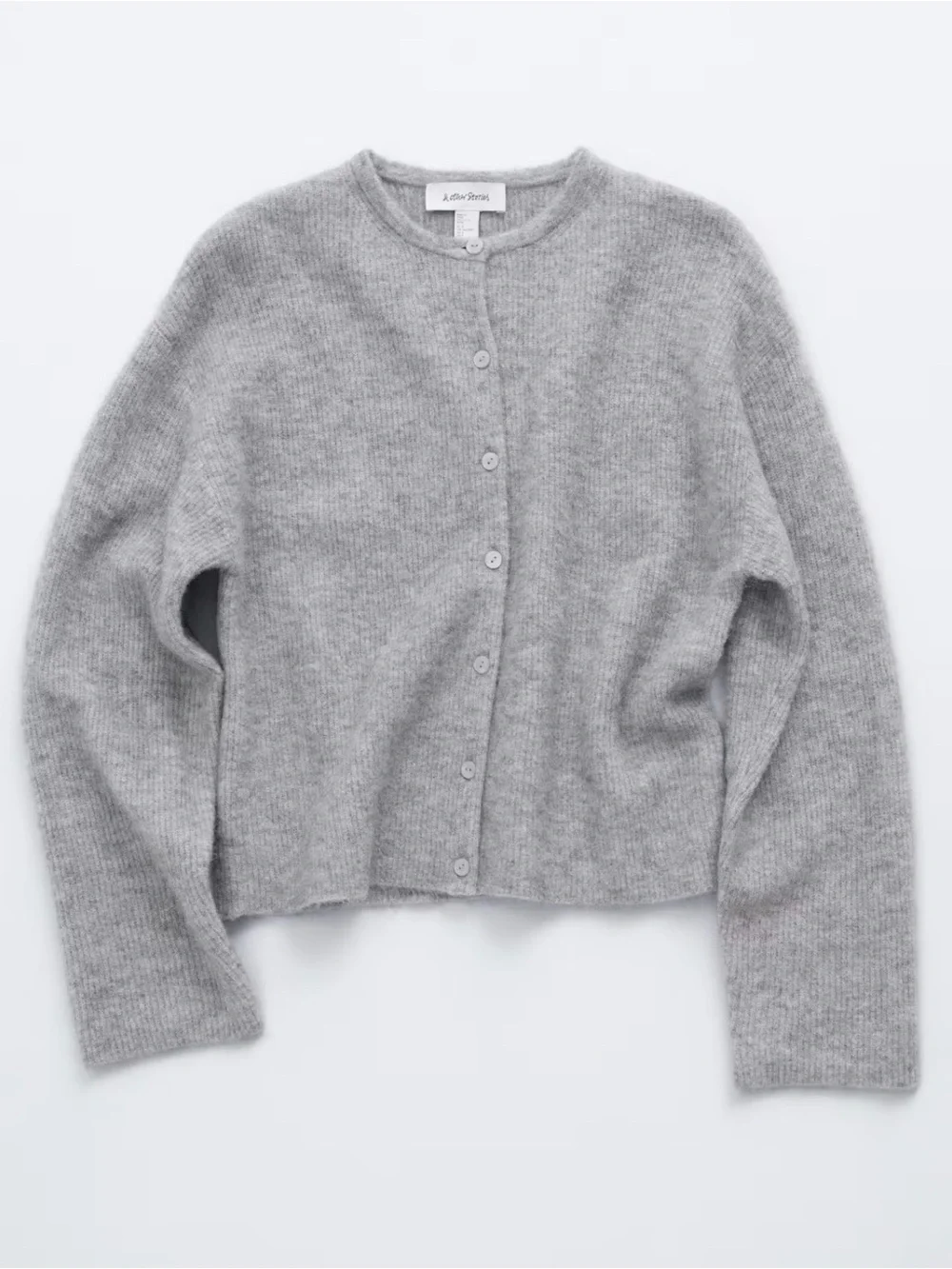 &Other Stories Grey Alpaca-Blend Button-Front Women’s Cardigan
